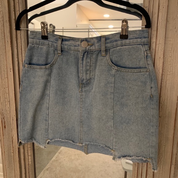 Heather Step Hem Denim Skirt - Picture 6 of 11